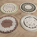 Round Rugs With Various Patterns Including Hearts Sunshine And Lily Designs On Wooden Floor