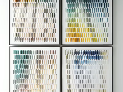 Colorful Abstract Wall Art With Gradient Square Patterns For Home Decor 3d model