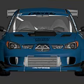 Blue Aerodynamic Race Car With Rear Spoiler Stripes Number 91 And Front Fascia Design