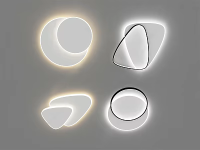 Modern Illuminated Ceiling Lights With Circular And Triangular Geometric Design Shapes 3d model
