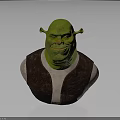 Shrek Fantasy Creature Detailed Bust Sculpture With Green Skin Large Ears And Brown Vest