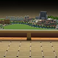 Commercial Equipment For City Model Display Featuring Detailed Buildings Green Areas And Roads