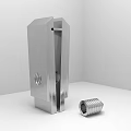 Metallic Mechanical Components With Two Shiny Blocks And A Bolt 3d model