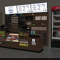 Supermarket Department Store Retail Shelves With Organized Products And Cooler Displays