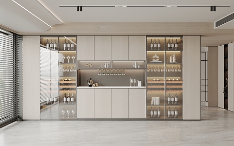 Modern Wine Cabinet 3d model