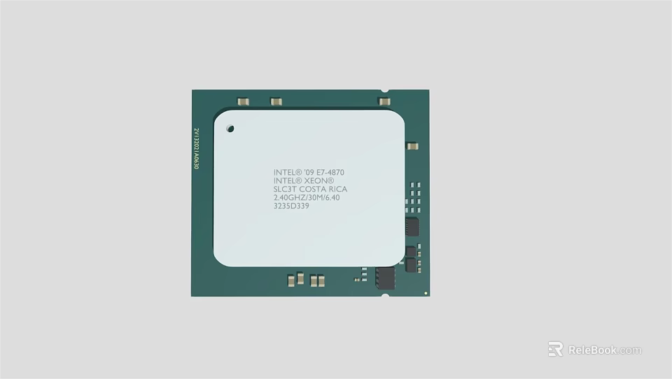 High Performance Industrial CPU Processor With Green Circuit Board And Technical Details 3d model 