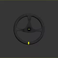 Sporty Car Steering Wheel With Suede Material And Yellow Stripe Accent