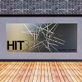 Bricked Background Wall Featuring Framed Artwork With HIT3 Text And Abstract Lines 3d model