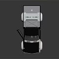 Black and White Pickup Truck With Open Door And Sleek Open Bed Design
