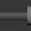 Metal Threaded Bolt Featuring Hexagonal Recessed Head On Dark Reflective Background 3d model