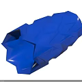 Abstract Blue 3D Geometric Polyhedral Sculpture For Decorative Art 3d model