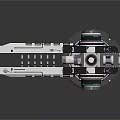 Futuristic Mechanical Weapon Design With Metal Barrel Array And Rotating Base