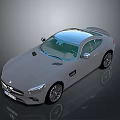 Silver Mercedes Two Door Sports Car With Sleek Design Transparent Roof And Alloy Wheels