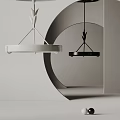 Sleek Modern Pendant Light Design With Black And White Round Shade And Metal Hanging Frame