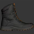 Durable High Top Outdoor Hiking Boots With Green Upper Purple Accents And Orange Laces