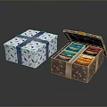 Colorful Daily Necessities In Decorative Gift Boxes Closed And Open Design