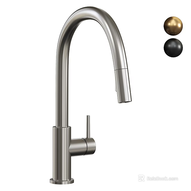 Stylish Modern Bathroom Accessories Faucet With Gold And Black Finish Options 3d model 