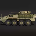 Modern Military Armored Vehicle With Six Wheeled Design And Turret Weapon System