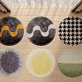 Round Area Rugs Featuring Various Patterns And Modern Designs For Home Decor 3d model