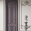 French Single Door 3d model