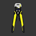 Professional Black And Yellow Wire Stripper Tool With Ergonomic Grip And Sharp Blades 3d model