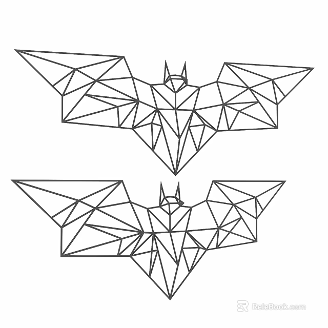 Modern Minimalist Geometric Bat Line Art Wall Decor for Home Interior 3d model 