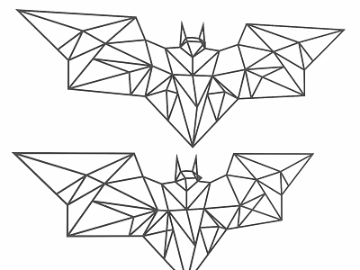 Modern Minimalist Geometric Bat Line Art Wall Decor for Home Interior 3d model