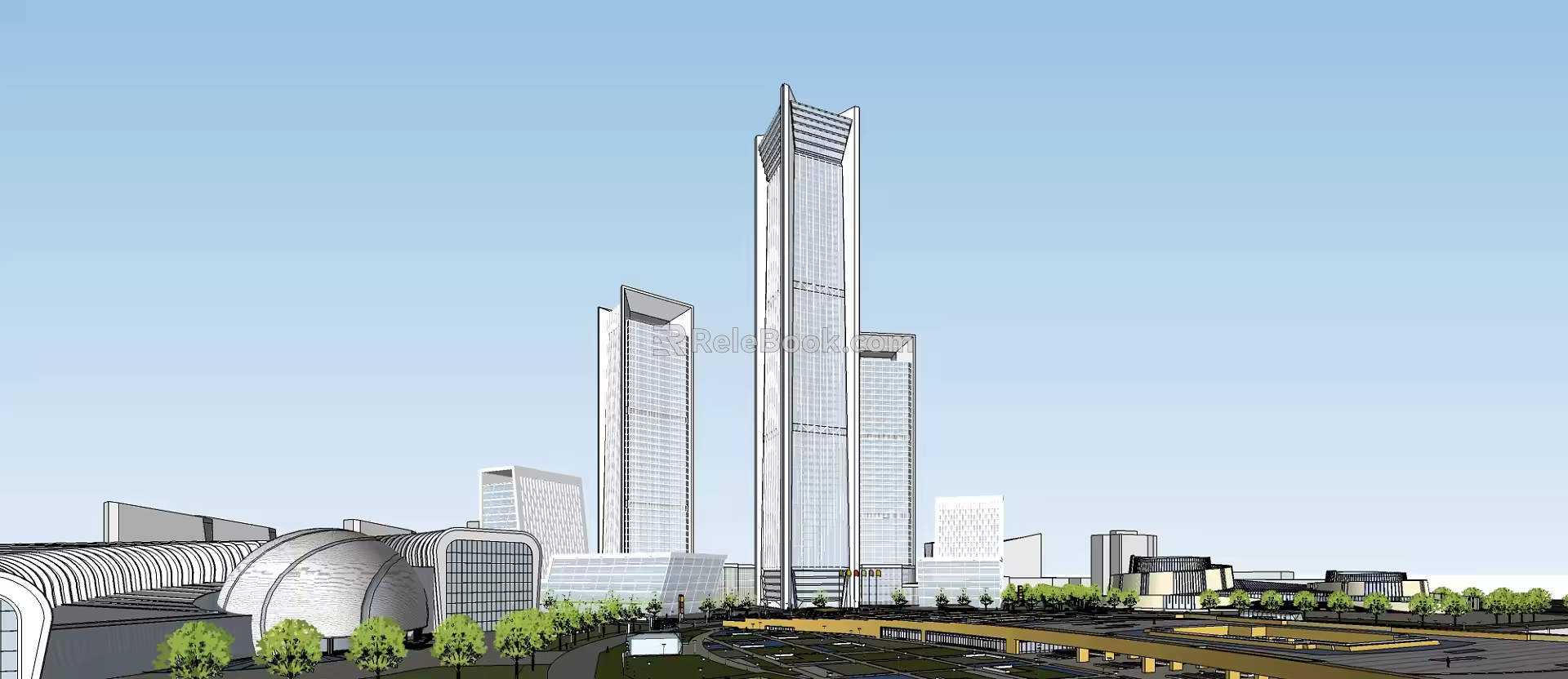 modern office building 3d model