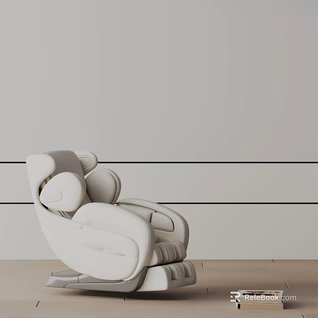 Luxury Modern White Massage Chair With Ergonomic Design And Soft Padding 3d model 