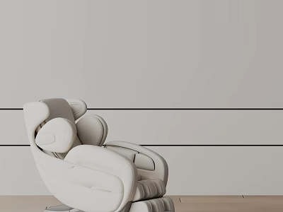 Luxury Modern White Massage Chair With Ergonomic Design And Soft Padding 3d model