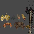 Crab Scorpion Snake Toad Large Centipede 3d model