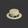 Classic Beige Woven Straw Hat With Black Wide Band Stylish Summer Accessory Design