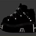 Stylish Black Chunky Platform Shoes With Metallic Details And Thick Soles