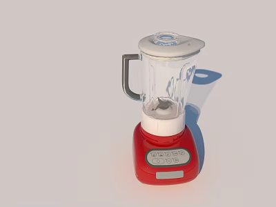 Modern Red Kitchen Blender With Transparent Blending Cup And Control Panel 3d model