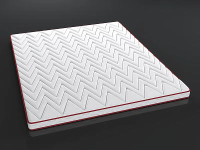 White Wooden Floor With Zigzag Pattern And Red Edge Design Detail Texture 3d model
