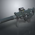 Dark Green Tactical Sniper Rifle With Scope Barrel And Ergonomic Design 3d model