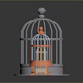 Three Decorative Birdcages With Various Colors Sizes And Intricate Designs