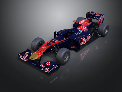 Red Bull Formula 1 Race Car With Red And Blue Livery And Logo 3d model
