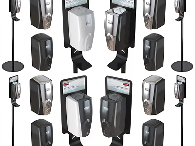 Different Types Hand Sanitizer Dispensers With Wall Mounted And Floor Standing Options 3d model