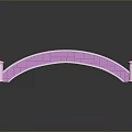 Pink Arch Bridge Model With Decorative Pillars Pink Top And White Base Reflection 3d model