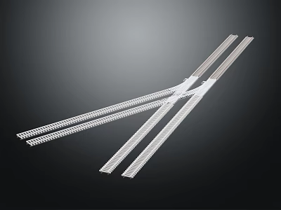 Transparent Plastic Sliding Rails With Gear Track For Equipment Hardware Parts 3d model