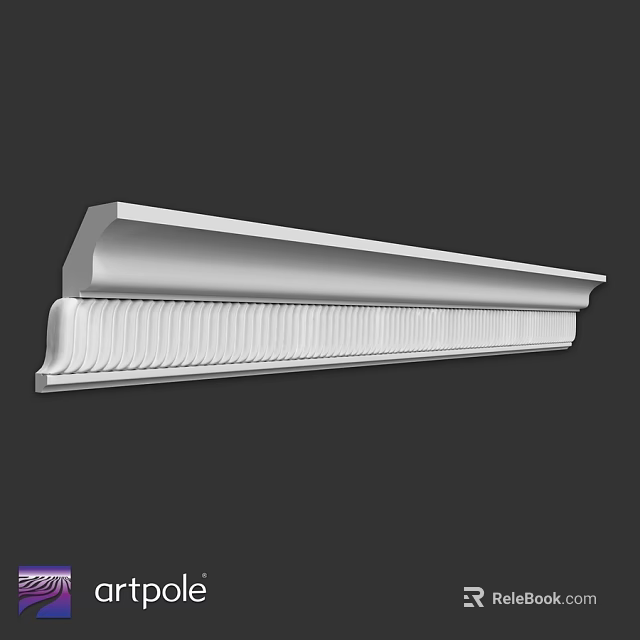 Decorative Architectural Component With Smooth Top And Wavy Bottom Design For Interior Decoration 3d model 