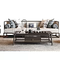 New Chinese Sofa Coffee Table Combination 3d model
