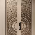 Modern Double Doors Interior Design With Radiant Geometric Pattern And Vertical Stripes 3d model