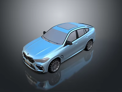 Blue BMW Sporty Crossover Featuring Modern Design Shiny Body And Alloy Wheels 3d model