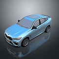 Blue BMW Sporty Crossover Featuring Modern Design Shiny Body And Alloy Wheels