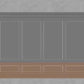 Grey and Brown Wainscoting with Rectangular Panels Arranged and Top Decorative Trim 3d model