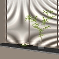 venetian blinds bamboo blinds wooden venetian blinds window sill 3d model