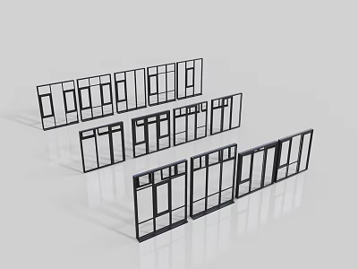 Various Modern Casement Window Frames With Different Designs For Home Use 3d model