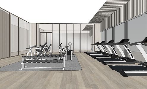 Modern Gym Yoga Room 3d model